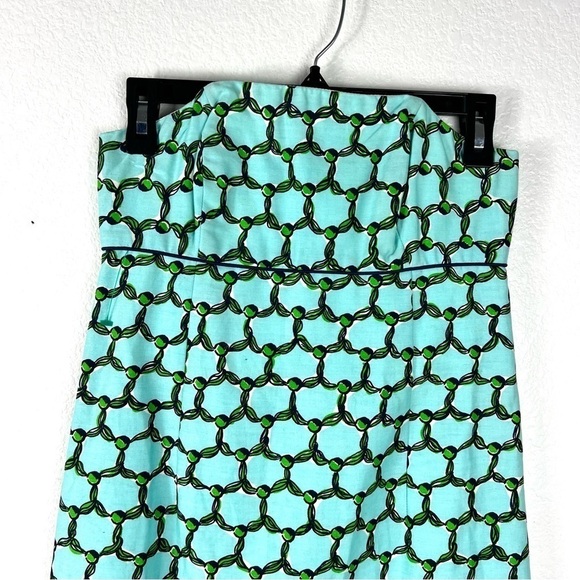 Lilly Pulitzer Bowen Tassel Blue & Green mini dress size 0 - Picture 3 of 9